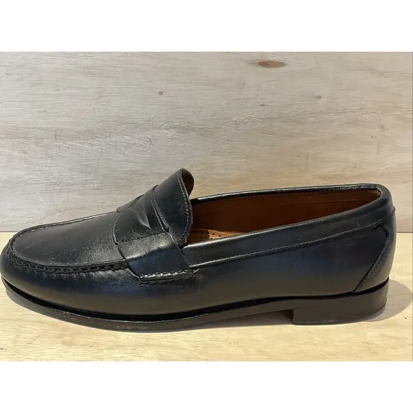 Allen Edmonds Men Size 11.5 EEE Loafers Black Cavanaugh Pinch Penny Slip On