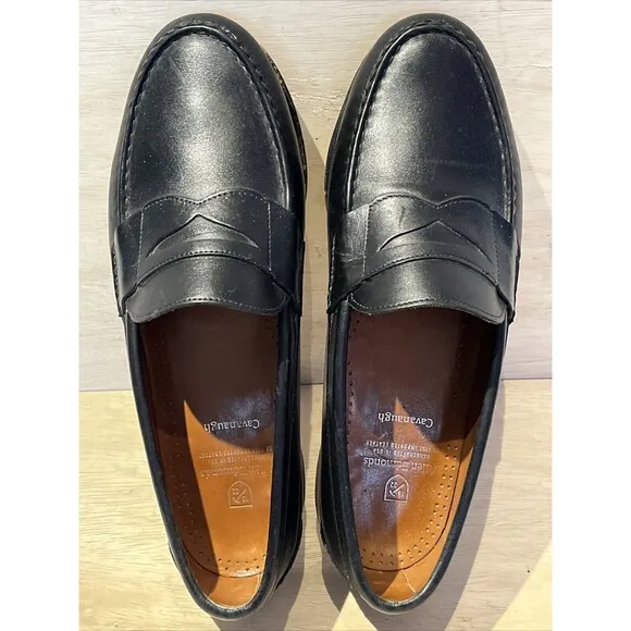 Allen Edmonds Men Size 11.5 EEE Loafers Black Cavanaugh Pinch Penny Slip On