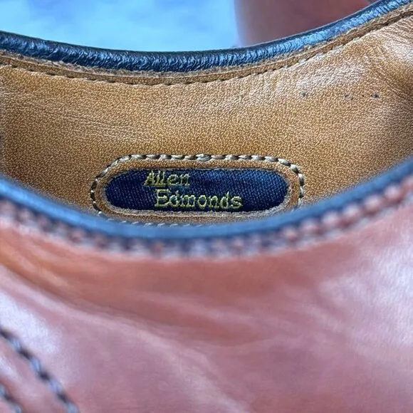 Allen Edmonds Mens 7.5 D Brown Leather LaSalle Chili Split‎ Toe Derby Dress USA
