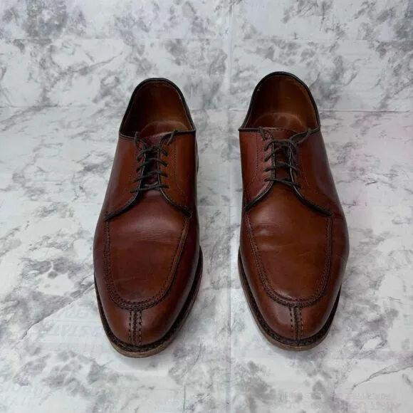Allen Edmonds Mens 7.5 D Brown Leather LaSalle Chili Split‎ Toe Derby Dress USA
