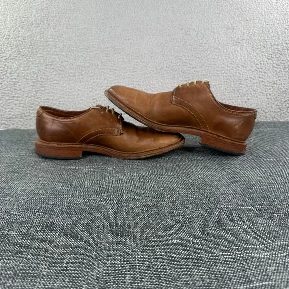 Allen Edmonds Mens Academy Brown Leather Plain Toe Derby Lace Shoes Size 7 D