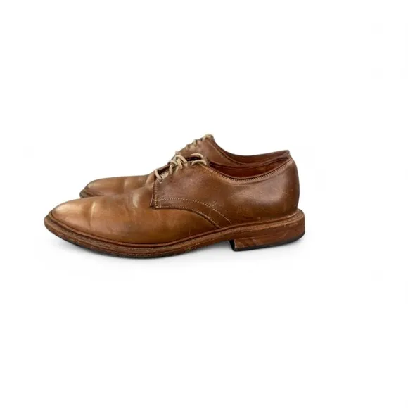 Allen Edmonds Mens Academy Brown Leather Plain Toe Derby Lace Shoes Size 7 D