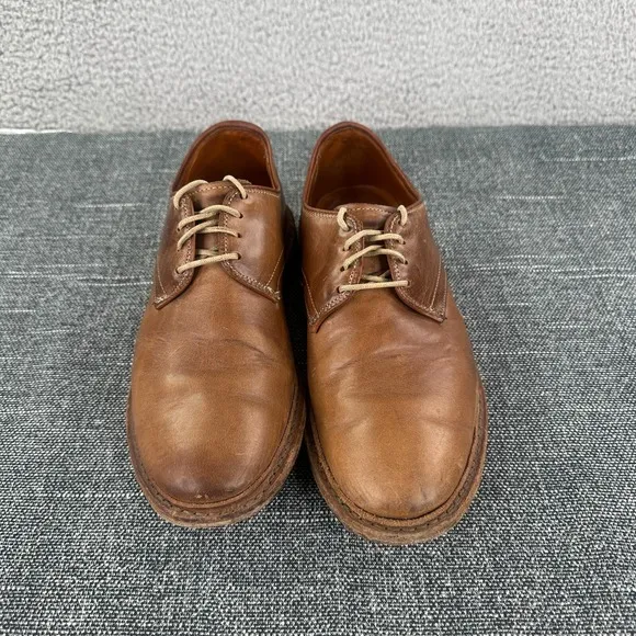 Allen Edmonds Mens Academy Brown Leather Plain Toe Derby Lace Shoes Size 7 D