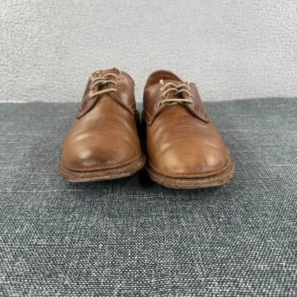 Allen Edmonds Mens Academy Brown Leather Plain Toe Derby Lace Shoes Size 7 D