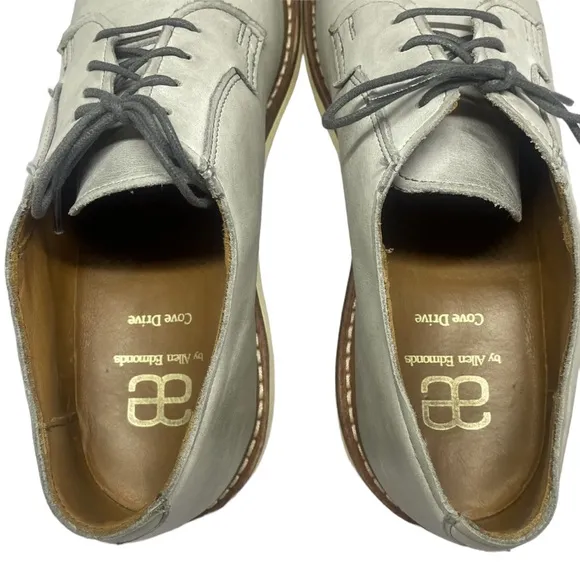 Allen Edmonds Mens Cove Drive Derby Dress Shoes Gray Leather Almond Toe 11.5
