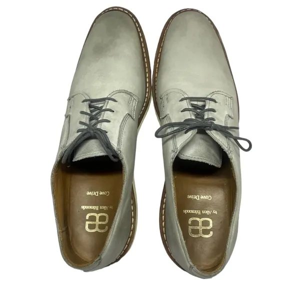 Allen Edmonds Mens Cove Drive Derby Dress Shoes Gray Leather Almond Toe 11.5