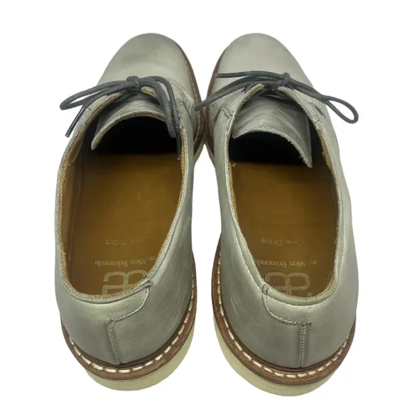 Allen Edmonds Mens Cove Drive Derby Dress Shoes Gray Leather Almond Toe 11.5
