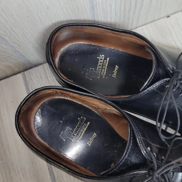 Allen Edmonds Mens Delray Split Toe Derby Shoes Black Size 9