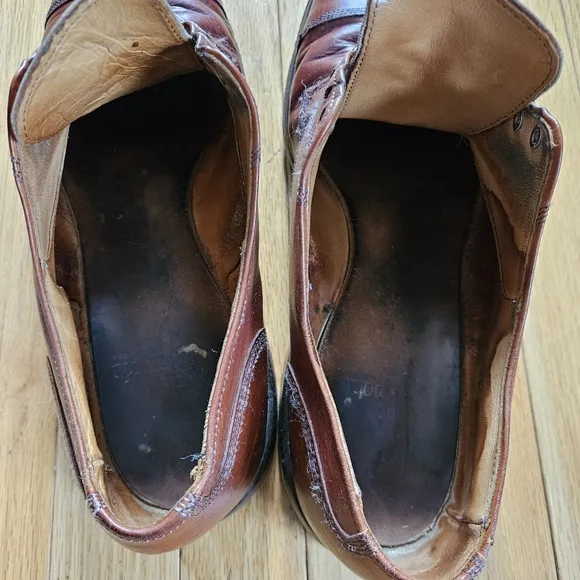 Allen Edmonds Mens Leather Cap Toe Shoes Derby 10.5 D Brown Vibram Sole Business
