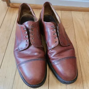 Allen Edmonds Mens Leather Cap Toe Shoes Derby 10.5 D Brown Vibram Sole Business