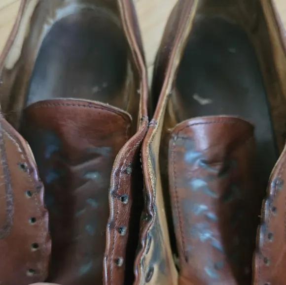 Allen Edmonds Mens Leather Cap Toe Shoes Derby 10.5 D Brown Vibram Sole Business