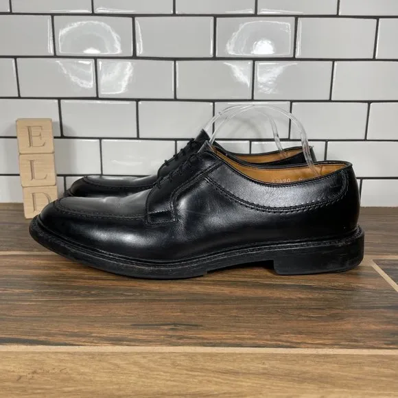 Allen Edmonds Mens Norse Black Split Moc Toe Lace Up Blucher Derby Shoes Size 10