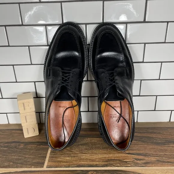 Allen Edmonds Mens Norse Black Split Moc Toe Lace Up Blucher Derby Shoes Size 10
