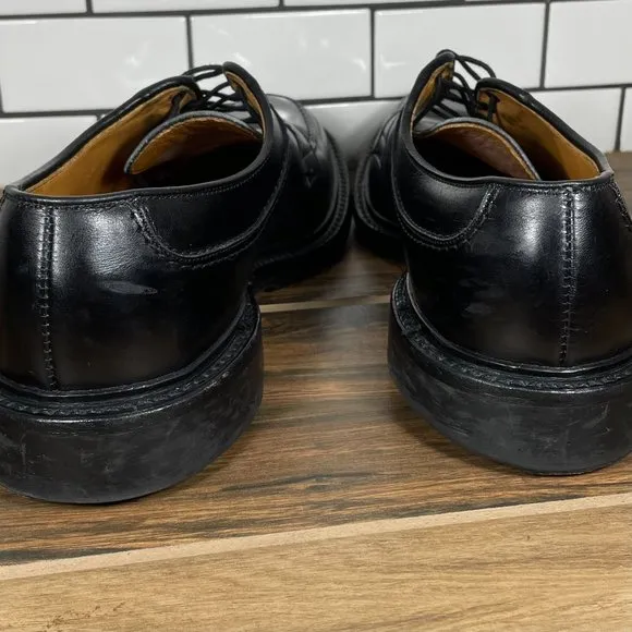 Allen Edmonds Mens Norse Black Split Moc Toe Lace Up Blucher Derby Shoes Size 10