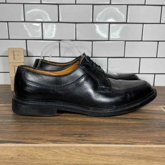 Allen Edmonds Mens Norse Black Split Moc Toe Lace Up Blucher Derby Shoes Size 10