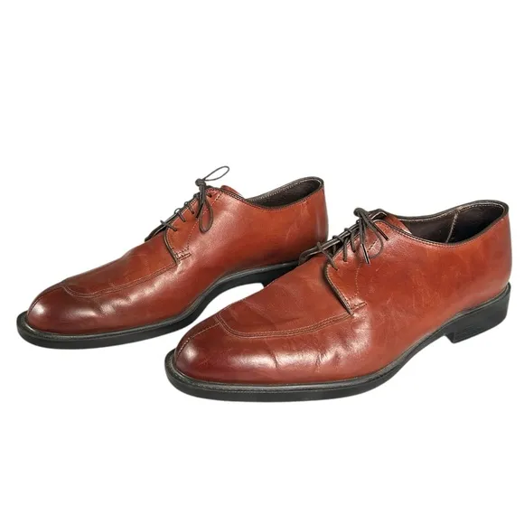 Allen Edmonds Men’s Size 13 Leather Eugene Derby Split Toe Dress Shoe Red/Brown