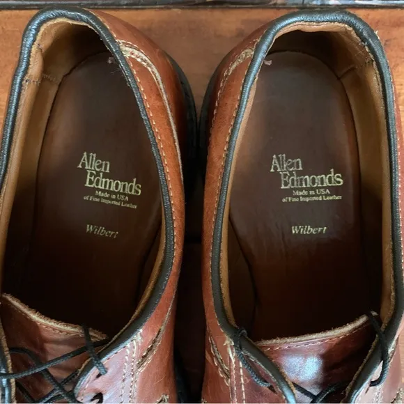 Allen Edmonds Men's Wilbert Split Toe USA Brown Oxford Dress Shoe Size 9 1/2 D