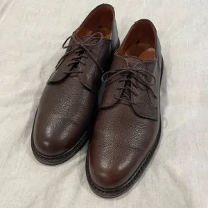 Allen Edmonds Plain Toe Brown Leather Pebble Grain Derby Shoes Size 10 EUC