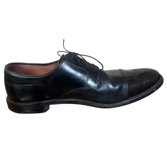 ALLEN EDMONDS Riverside Black Leather Cap-Toe Oxford Dress Shoes Derby Size 12 D