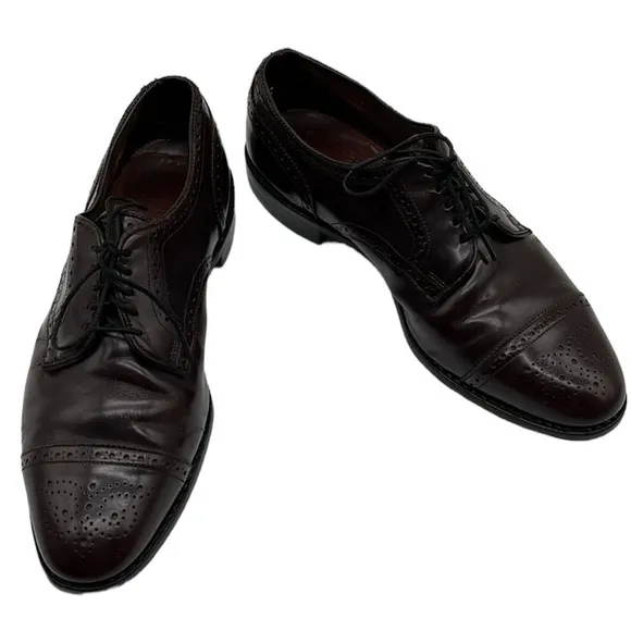 Allen Edmonds Sanford Brown Leather Derby Lace Up Dress Shoe Men's Sz 10 B