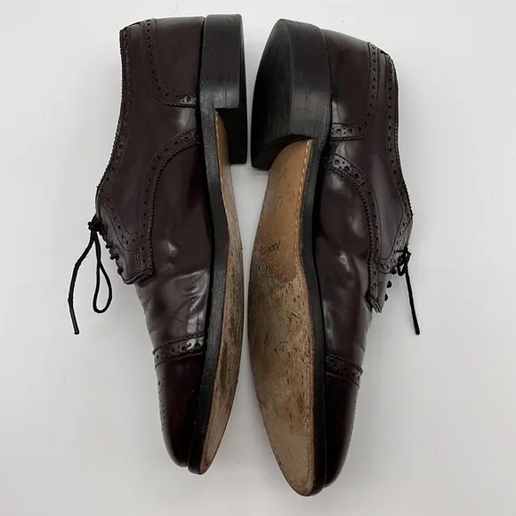 Allen Edmonds Sanford Brown Leather Derby Lace Up Dress Shoe Men's Sz 10 B