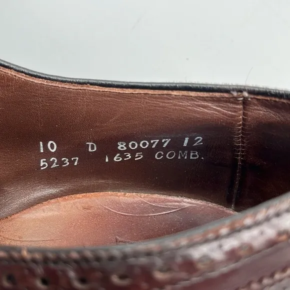 Allen Edmonds Sanford Brown Leather Derby Lace Up Dress Shoe Men's Sz 10 B