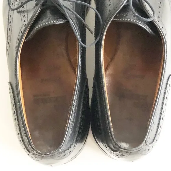 Allen Edmonds Sanford Cap Toe Derby Wingtip Oxford Mens 10 C Black Dress Shoes