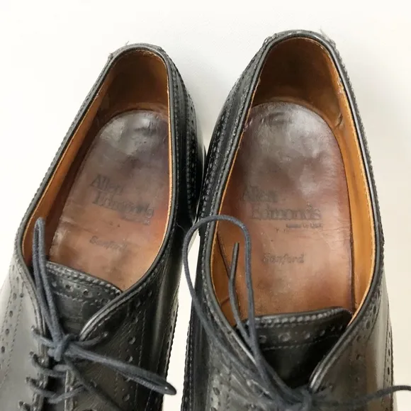 Allen Edmonds Sanford Cap Toe Derby Wingtip Oxford Mens 10 C Black Dress Shoes