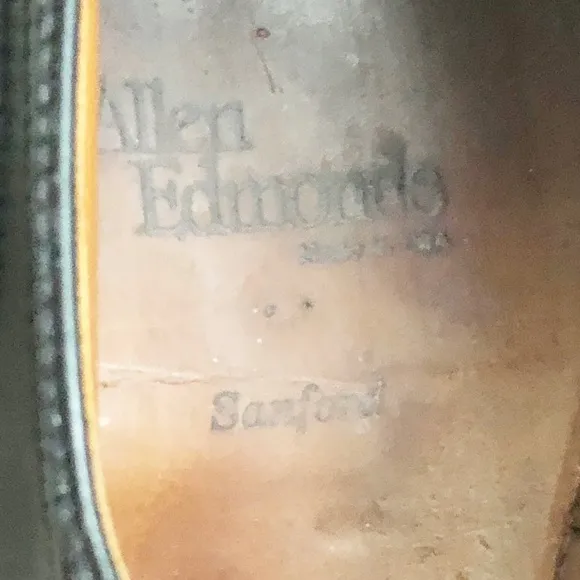 Allen Edmonds Sanford Cap Toe Derby Wingtip Oxford Mens 10 C Black Dress Shoes