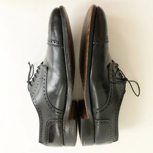 Allen Edmonds Sanford Cap Toe Derby Wingtip Oxford Mens 10 C Black Dress Shoes