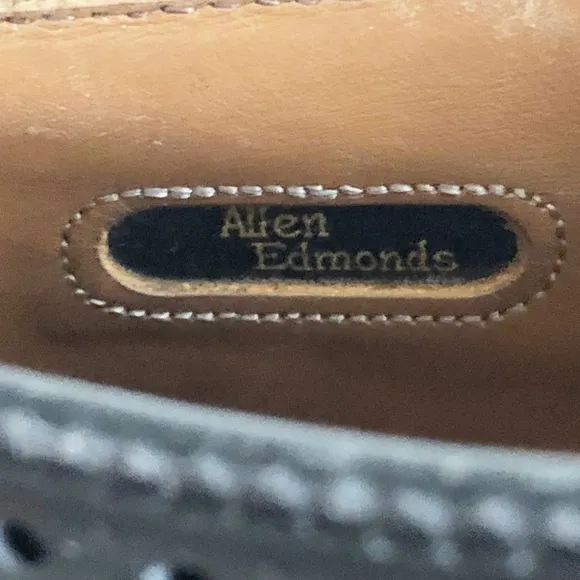 Allen Edmonds Sanford Cap Toe Derby Wingtip Oxford Mens 10 C Black Dress Shoes