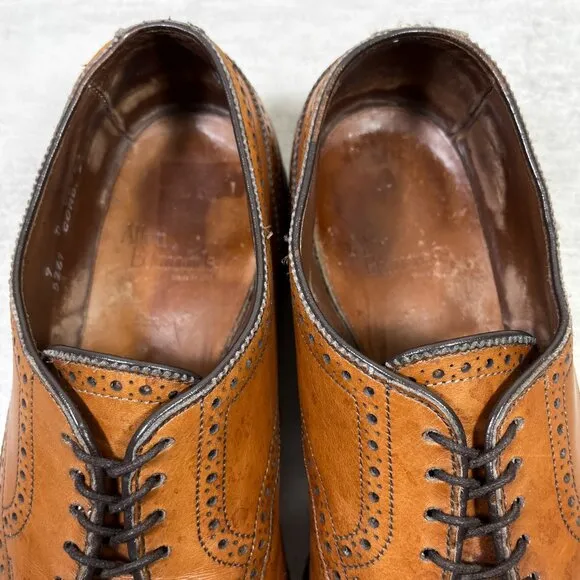 Allen Edmonds Sanford Medallion Brogue Cap Toe Derby Shoes - Men's Size 9 D