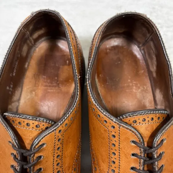 Allen Edmonds Sanford Medallion Brogue Cap Toe Derby Shoes - Men's Size 9 D