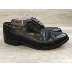 Allen Edmonds Sanford Men's 10.5 E  Black Leather Cap Toe Brogue Derby Shoes