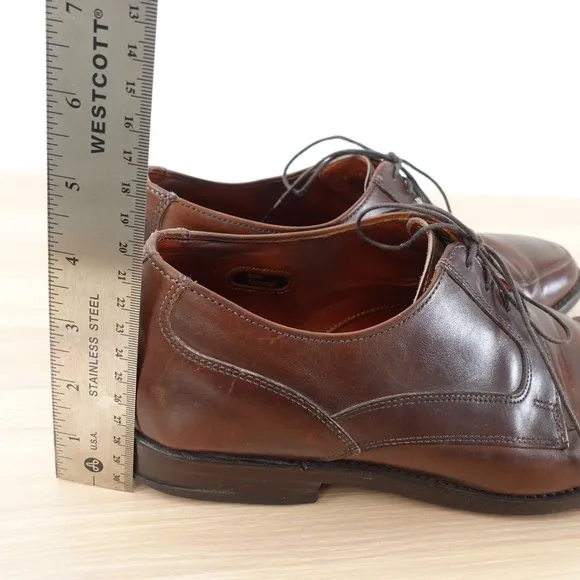 ALLEN EDMONDS Shoes Men 9 Brown Cognac Leather Derby Dress Shoes Lace Up  Formal