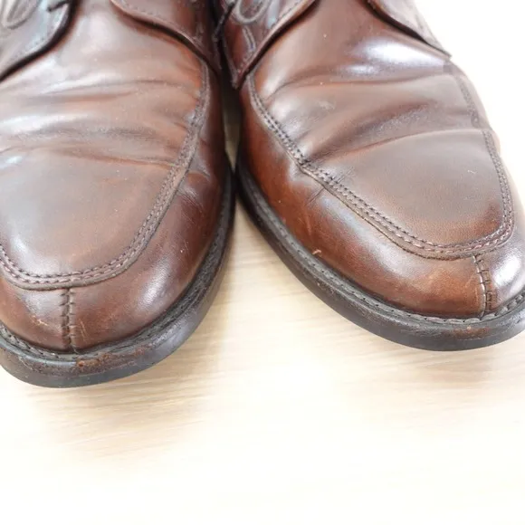ALLEN EDMONDS Shoes Men 9 Brown Cognac Leather Derby Dress Shoes Lace Up  Formal