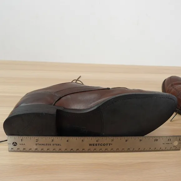 ALLEN EDMONDS Shoes Men 9 Brown Cognac Leather Derby Dress Shoes Lace Up  Formal