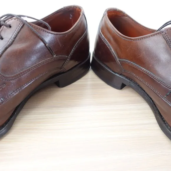 ALLEN EDMONDS Shoes Men 9 Brown Cognac Leather Derby Dress Shoes Lace Up  Formal