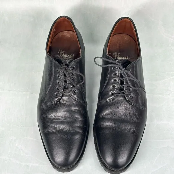 Allen Edmonds Shoes San Marco Size 11.5 D Black Pebbled Leather Derby  Lug Soles