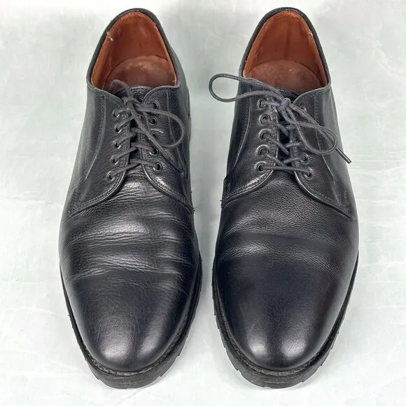 Allen Edmonds Shoes San Marco Size 11.5 D Black Pebbled Leather Derby  Lug Soles