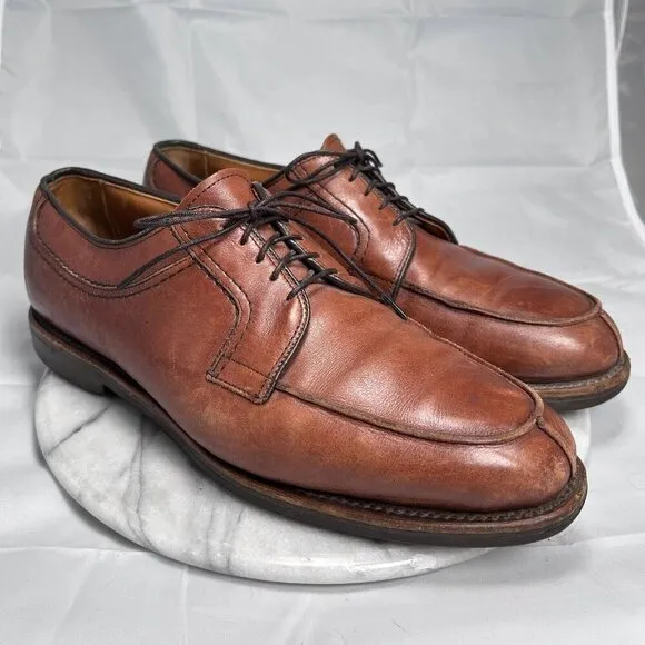 Allen Edmonds Stockbridge Men's Brown Leather Derby Shoes Size 9.5 D
