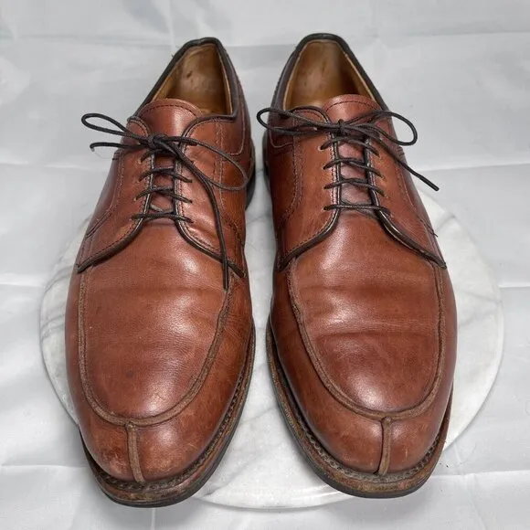 Allen Edmonds Stockbridge Men's Brown Leather Derby Shoes Size 9.5 D