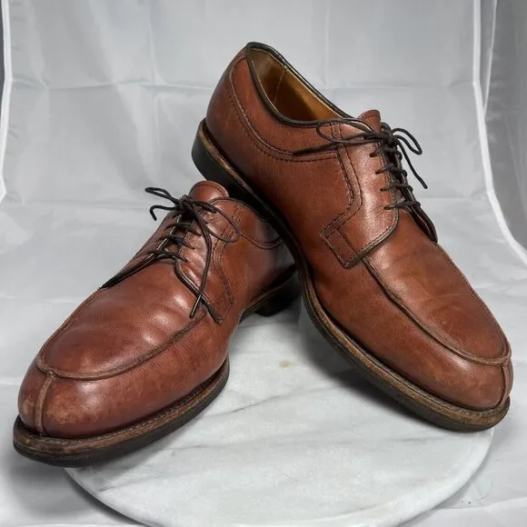 Allen Edmonds Stockbridge Men's Brown Leather Derby Shoes Size 9.5 D