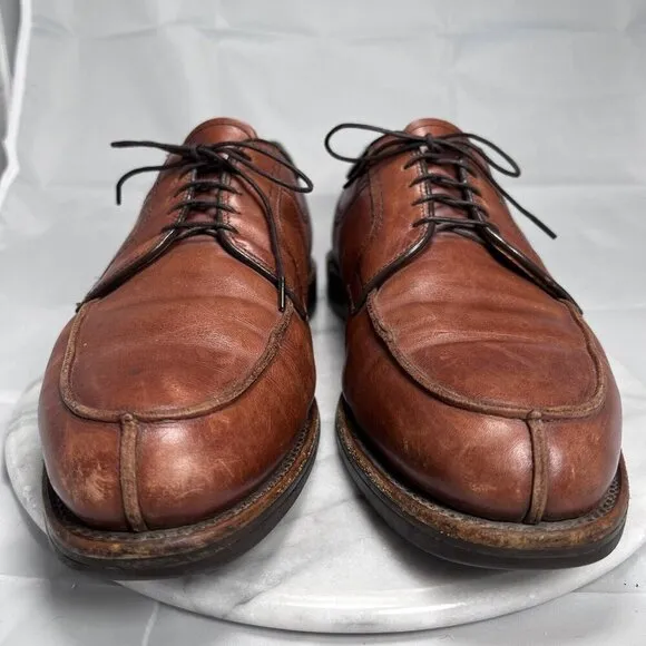 Allen Edmonds Stockbridge Men's Brown Leather Derby Shoes Size 9.5 D