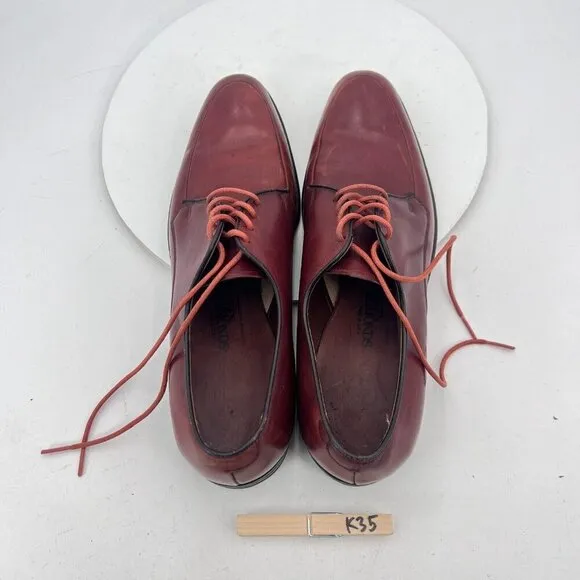 Allen Edmonds Trent Men Size 11.5A Brow Leather Moc Toe Lace Up Derby Dress Shoe