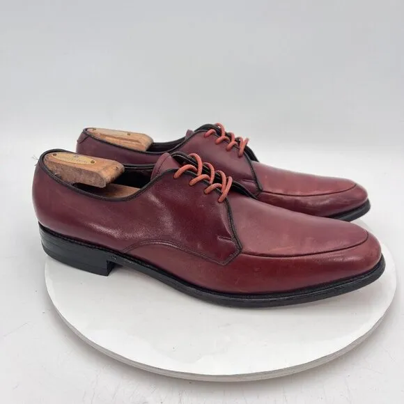 Allen Edmonds Trent Men Size 11.5A Brow Leather Moc Toe Lace Up Derby Dress Shoe