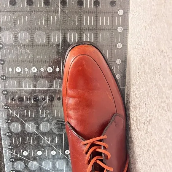 Allen Edmonds Trent Men Size 11.5A Brow Leather Moc Toe Lace Up Derby Dress Shoe