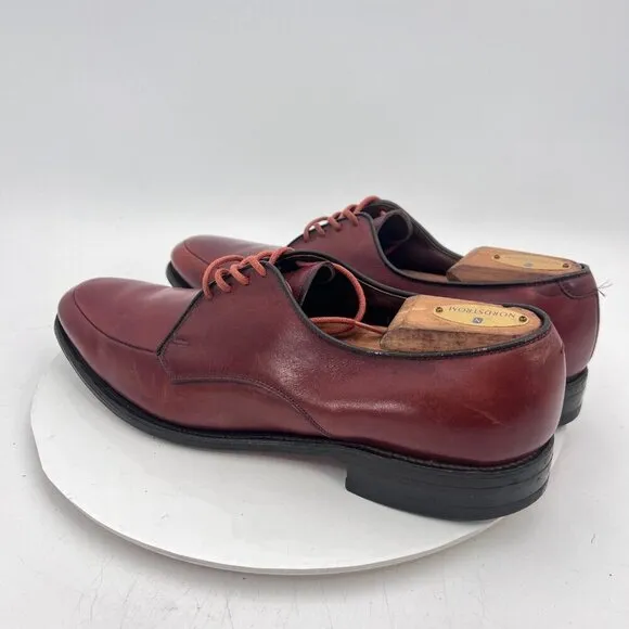 Allen Edmonds Trent Men Size 11.5A Brow Leather Moc Toe Lace Up Derby Dress Shoe