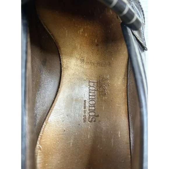 Allen Edmonds Wakefield Mens Loafers Slip On Wingtip Black Leather black 10.5 C