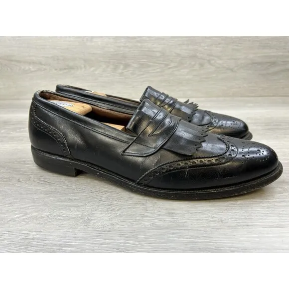 Allen Edmonds Wakefield Mens Loafers Slip On Wingtip Black Leather black 10.5 C